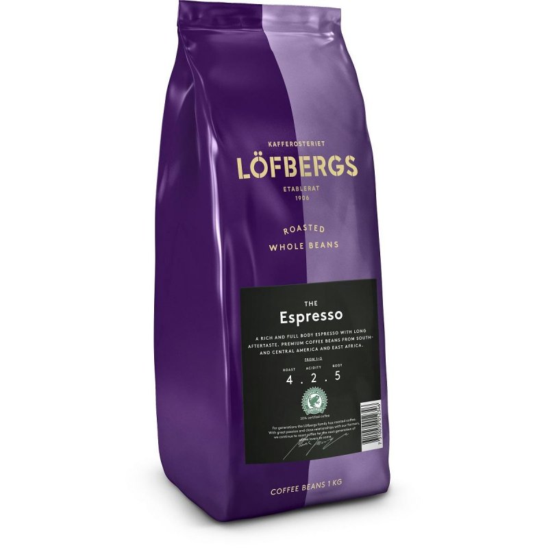 Кофе в зернах Lofbergs Espresso 1 кг (вакуумный пакет) арт. 1125607 ...