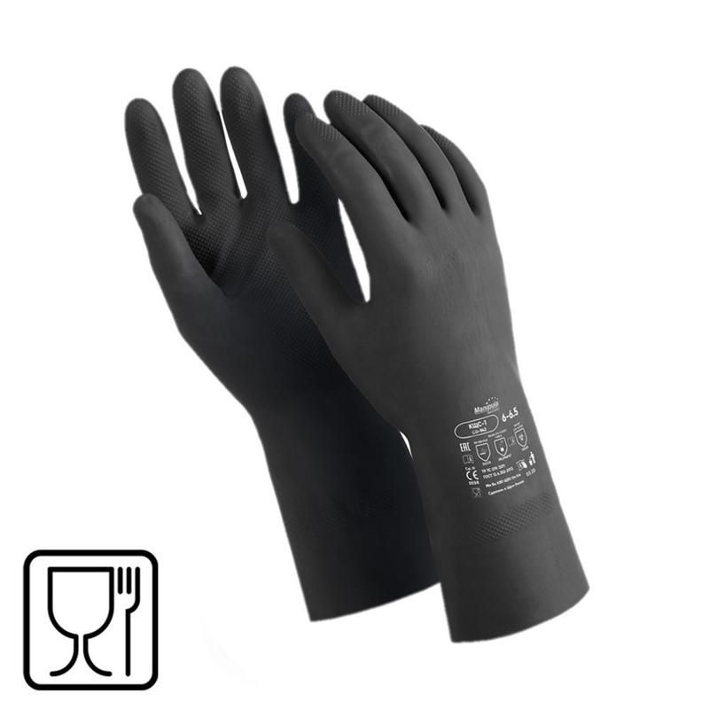 Перчатки Manipula КЩС-1 L-U-03/CG-942 латексные черные (размер 10, XL)