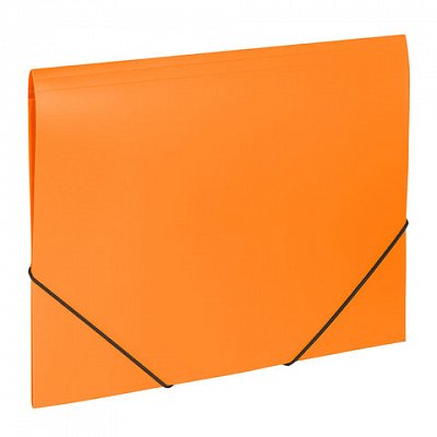 Папка на резинках BRAUBERG «Office», оранжевая, до 300 листов, 500 мкм