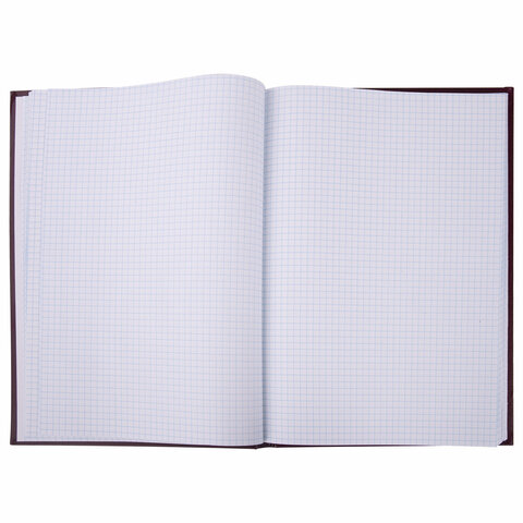 Книга учета 96 л., клетка, твердая, бумвинил, офсет, наклейка, А4 (200×290 мм), BRAUBERG, бордовая