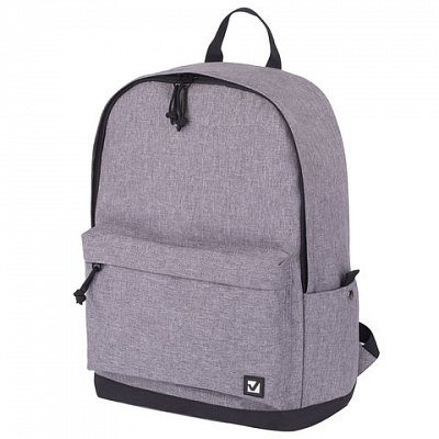 Рюкзак BRAUBERG универсальный, сити-формат, «Grey Melange», с защитой от влаги, 43×30х17 см