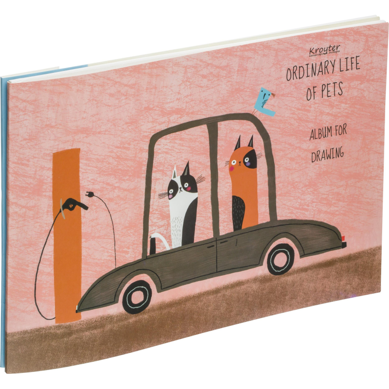 Альбом для рисования Kroyter А4 30л склейка, Аnimals,2диз,65987