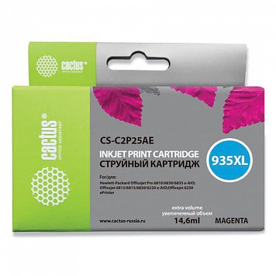 Картридж струйный CACTUS (CS-C2P25AE) для HP Officejet Pro 6830/6230, пурпурный, ресурс 1000 стр. 