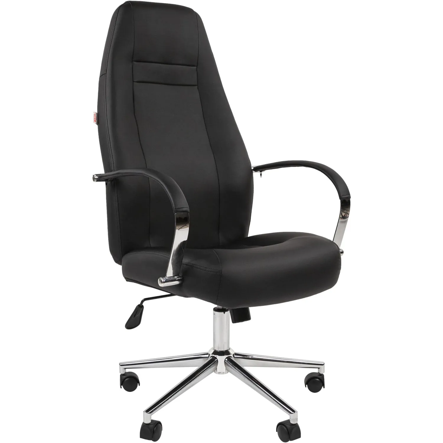 превью Кресло для руководителя Комус Мебель (Easy Chair) Easy Chair 555 чёрное (экокожа, металл хромированный)