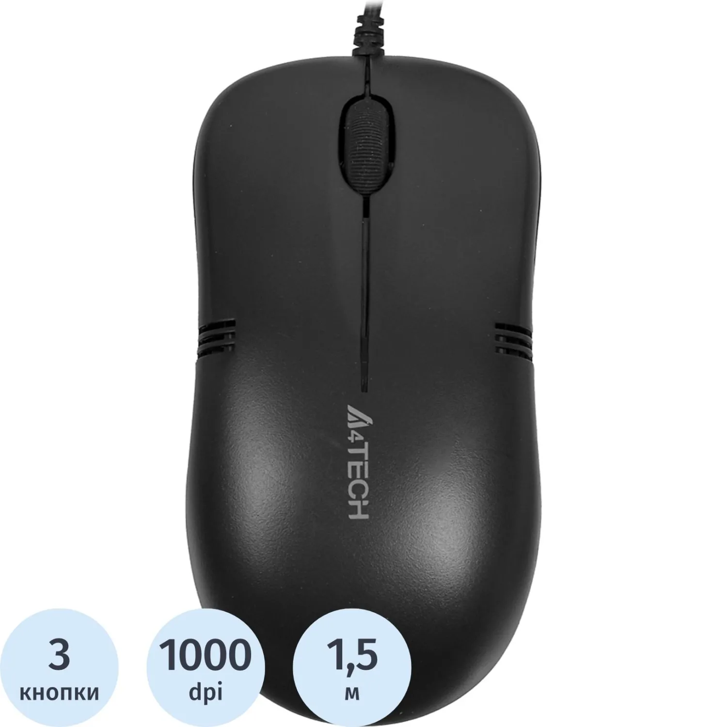 превью Мышь компьютерная A4Tech V-Track Padless (OP-560NU) черн оптич 1200dpi/3but