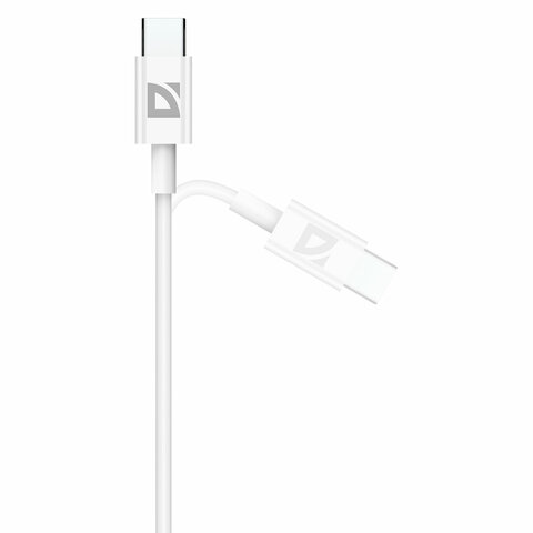 Кабель USB Type-C-Type-C, 60 Вт, белый, 2 м, DEFENDER F182