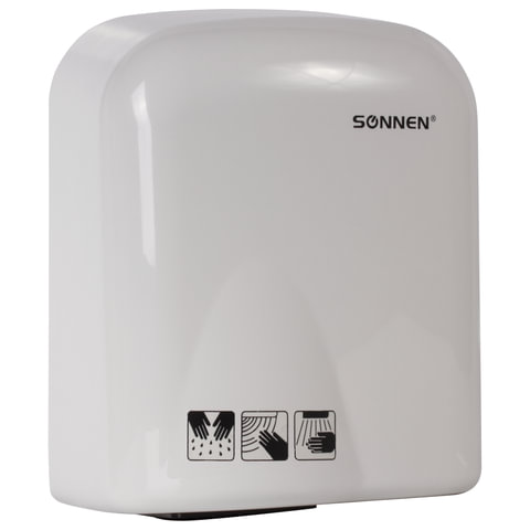 Сушилка для рук SONNEN HD-165, 1650 Вт, пластиковый корпус, белая