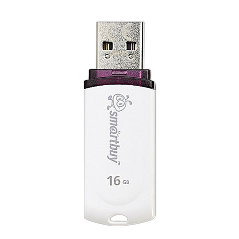 Флэш-диск 16 GB, SMARTBUY Paean, USB 2.0, белый