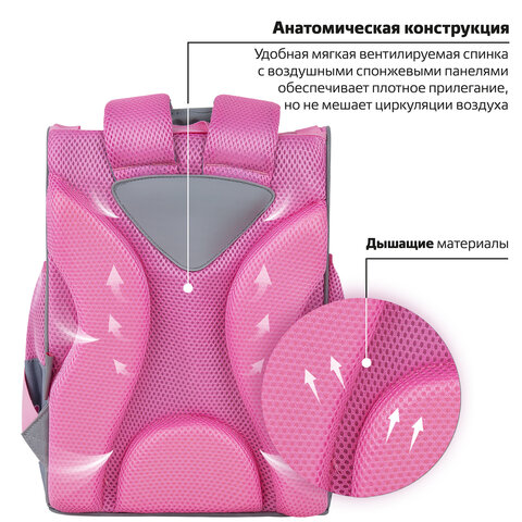 Ранец ПИФАГОР BASIC, 1 отделение, 3 кармана, эргономичная спинка, «Best team», 35×28х18 см