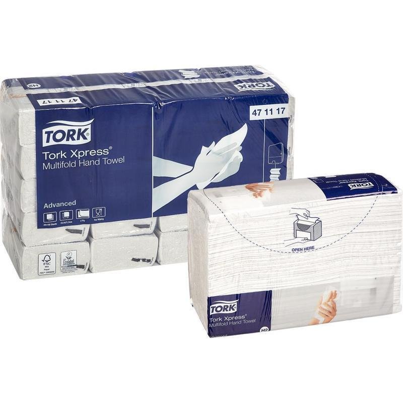Полотенца бумажные листовые Tork Xpress Advanced Н2 Z-сложения 2-слойные 20 пачек по 190 листов (артикул производителя 471117)