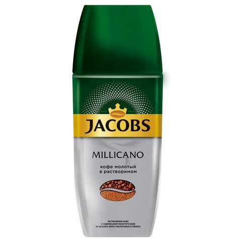 превью Кофе растворимый Jacobs «Monarch »Millicano", сублимированный, с молотым, стеклянная банка, 160г