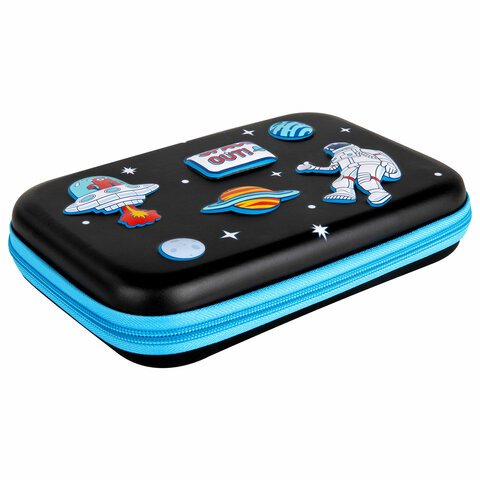 Пенал BRAUBERG KIDS большой удобный с откидной планкой, EVA, 22×15х4 см, «Space out»