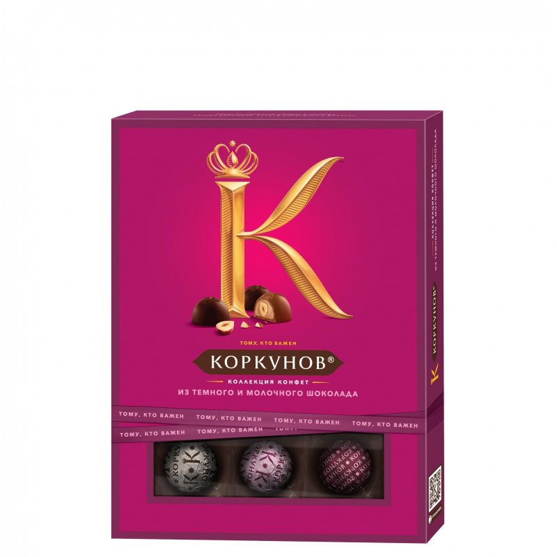 Набор конфет А. Коркунов ассорти темный, молочный шоколад 110 г