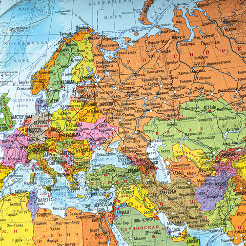 Карта мира политическая 157×107см, 1:21.5М, с ламинацией, интерактивная, европодвес, BRAUBERG