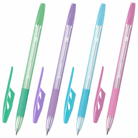 Ручка шариковая с грипом BRAUBERG «ULTRA GT PASTEL», КОМПЛЕКТ 20 ШТУК, СИНЯЯ, узел 0.7 мм, линия 0.35 мм