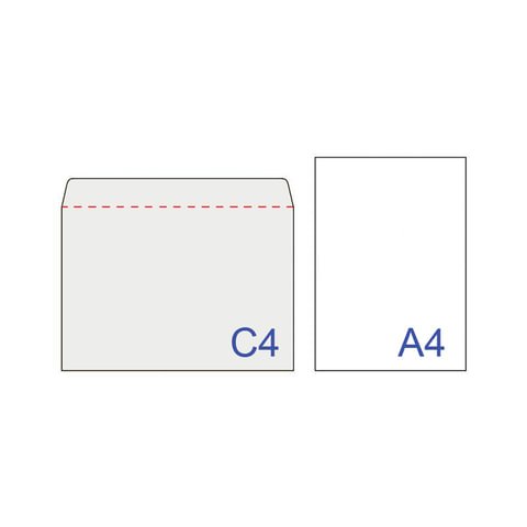 Конверты С4 (229×324 мм), без клеевого слоя, крафт, 90 г/м2, КОМПЛЕКТ 500 шт., треугольный клапан