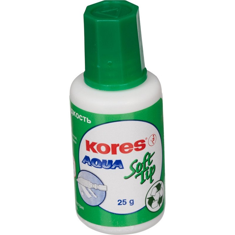 Корректирующая жидкость (штрих) Kores Aqua Soft Tip (20мл, на водной основе)