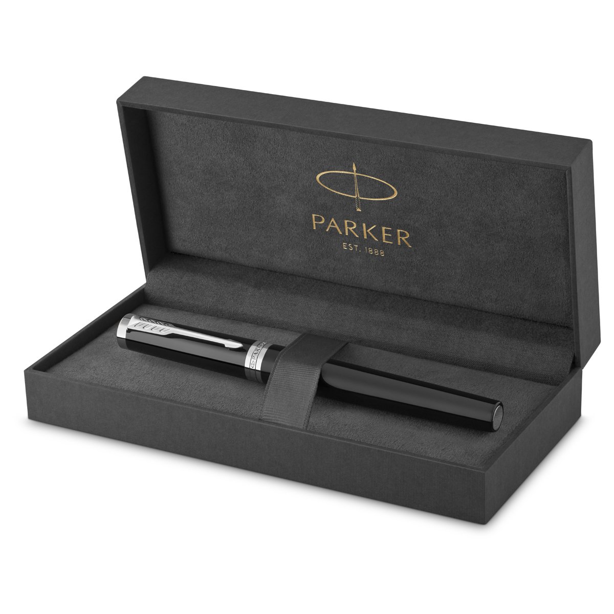 Ручка-роллер Parker «Ingenuity Black CT» черная, 0.5мм, подарочная упаковка