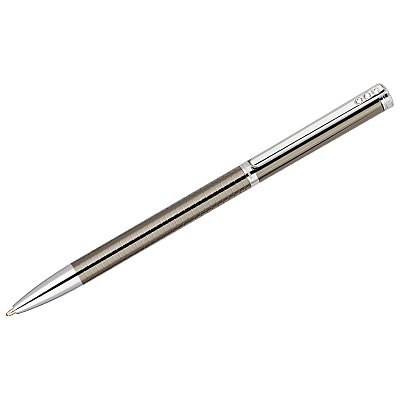 Ручка шариковая Delucci «Stella», синяя, 1.0мм, корпус оружейный металл/серебро, кристал, подар. уп. 