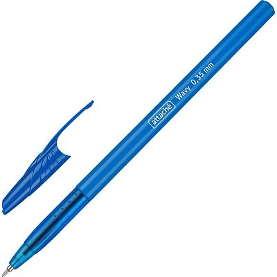 Ручка шариковая неавтоматическая Attache Wavy, син, масл,0.35 мм