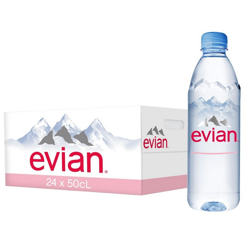 превью Вода минеральная Evian негазированная 0.5 литра (24 штуки в упаковке)