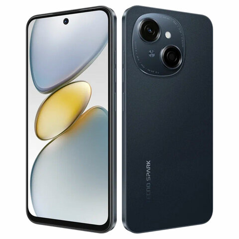 Смартфон TECNO SPARK GO1, 2 SIM, 6.67", 4.5G, 13/8 Мп, 4/64 ГБ, черный, пластик