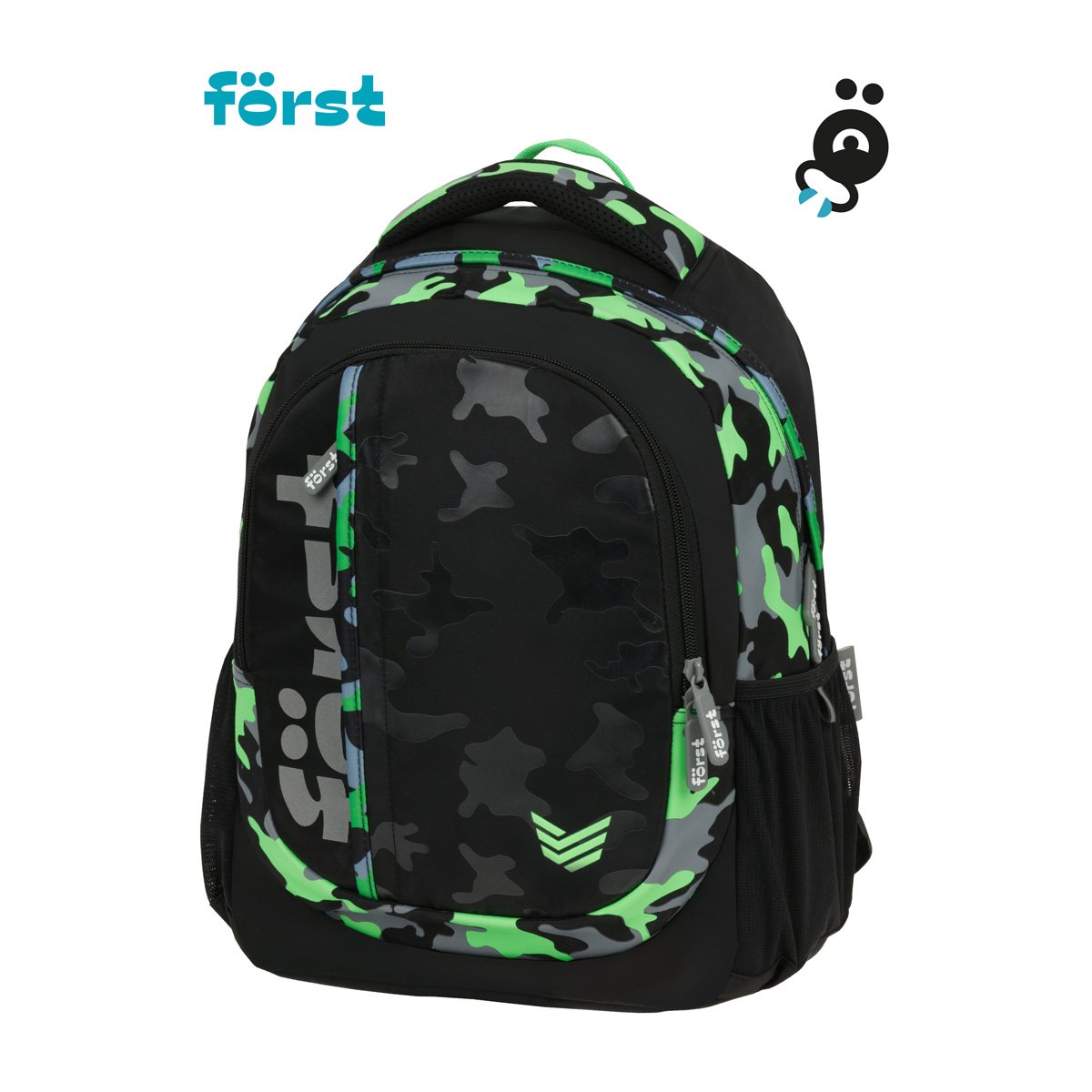 Рюкзак Först F-Trend «Neon military» 40×29×18 см, 2 отделения, 3 кармана, эргономичная спинка