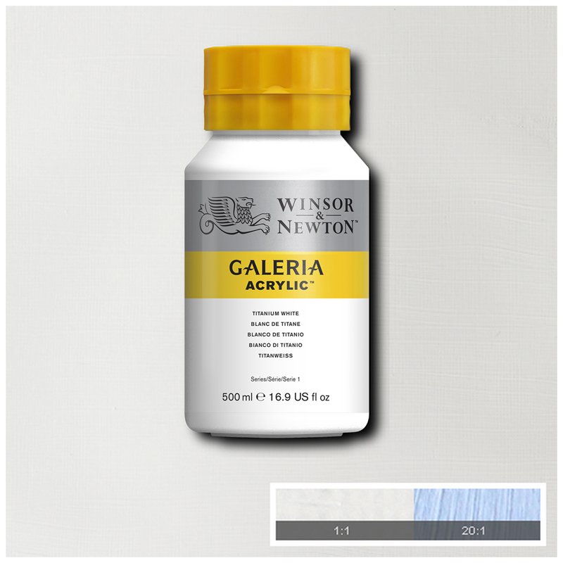 Краски акриловые Winsor&Newton «Galeria», 500 мл, банка, титановые белила