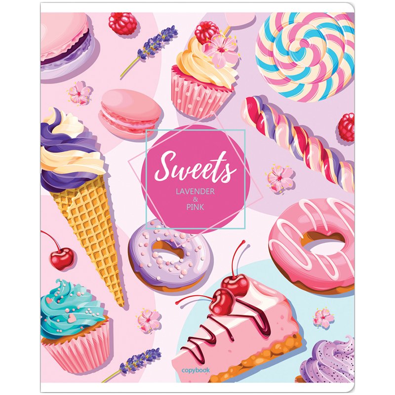 Тетрадь 48л., А5, клетка ArtSpace «Рисунки. Bright sweets», эконом
