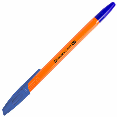 Ручка шариковая BRAUBERG «X-333 ORANGE», 12+1 В ПОДАРОК!, синяя, КОМПЛЕКТ 13 шт., узел 0.7 мм, линия 0.35 мм