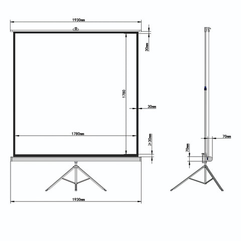 Экран проекционный на треноге (180×180 см), матовый, 1:1, BRAUBERG «TRIPOD»