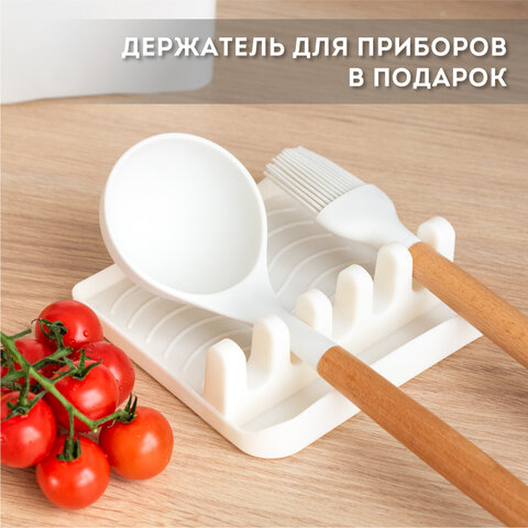 Набор силиконовых кухонных принадлежностей с деревянными ручками 13 в 1 молочный DASWERK, 608196