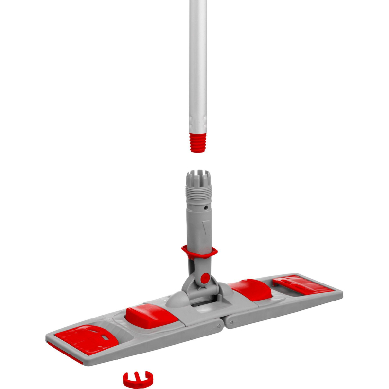 Держатель МОПа универс/зажимы, пластик LuscanProf 50×11см, серый/красный