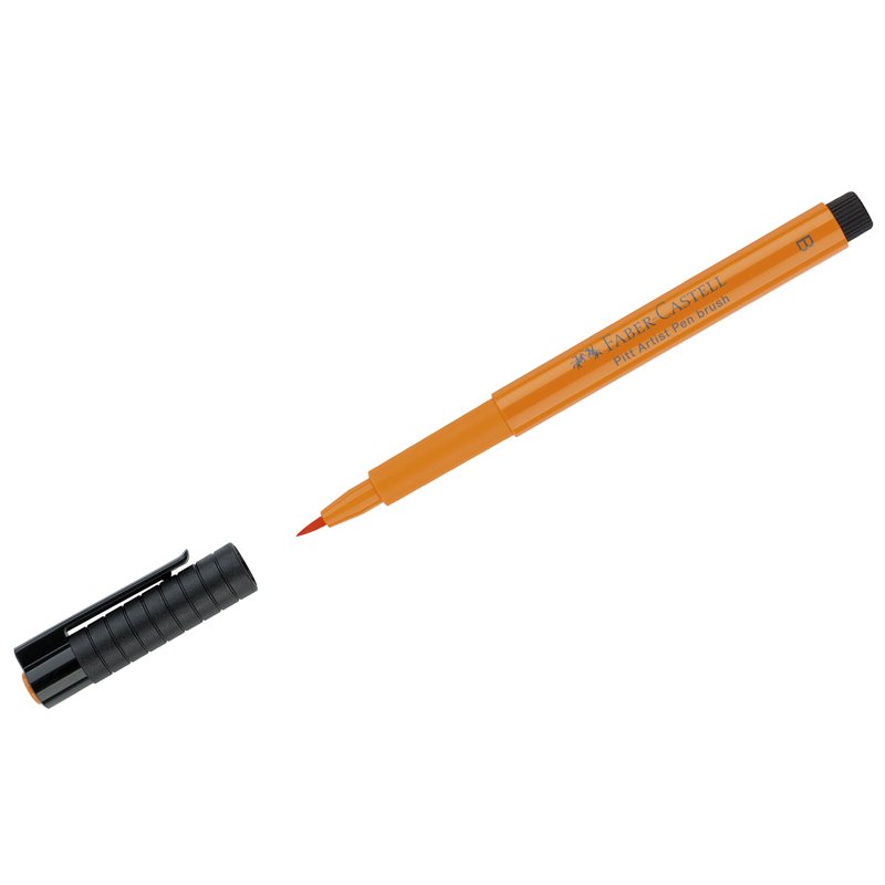 превью Ручка капиллярная Faber-Castell «Pitt Artist Pen Brush» цвет 113 оранжевая глазурь, кистевая