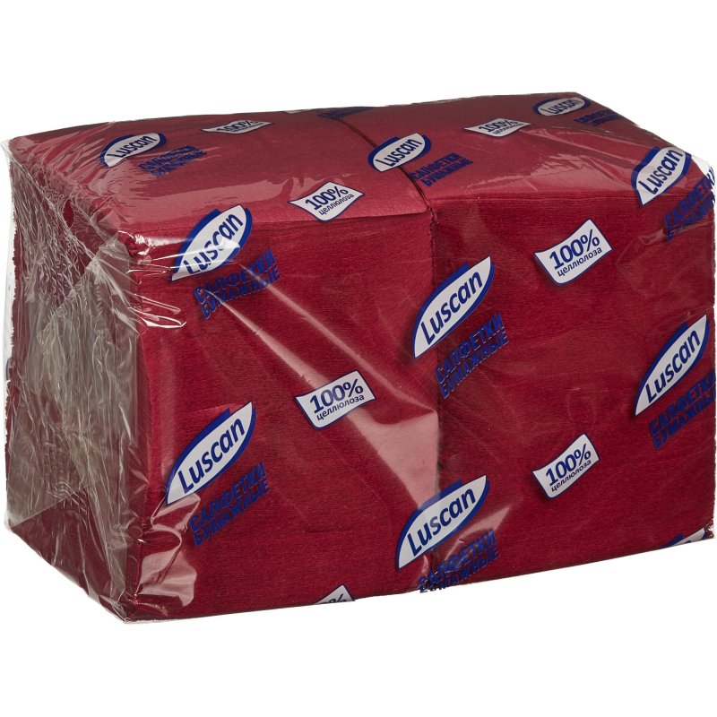 превью Салфетки бумажные Luscan Profi Pack 1-слойные (24×24 см, бордовые, 400 штук в упаковке)