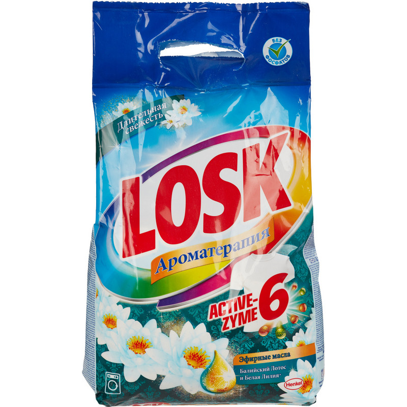 превью Порошок стиральный автомат Losk Арома Лотос для цветного и белого белья 2.7 кг