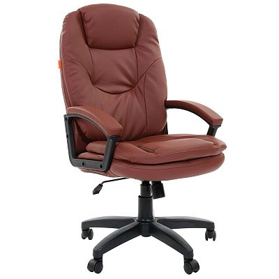 Кресло руководителя Chairman 668 LT, экокожа коричневая, механизм качания