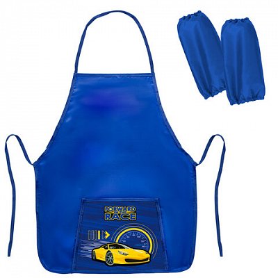 Фартук с нарукавниками для уроков труда ПИФАГОР1 карман44×55 см«Racing car»270926