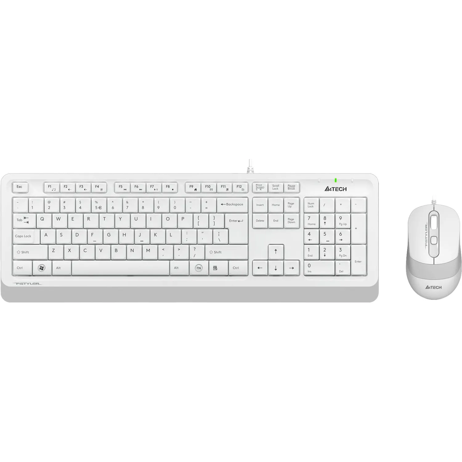 превью Набор клавиатура+мышь A4Tech Fstyler F1010 клав:бел/сер мышь:бел/сер USB