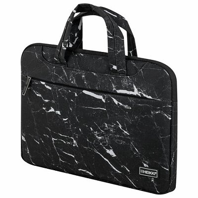Сумка портфель HEIKKI STYLE (ХЕЙКИ) с отделением для ноутбука 13-14", 3 кармана, черная, 26×36х3 см