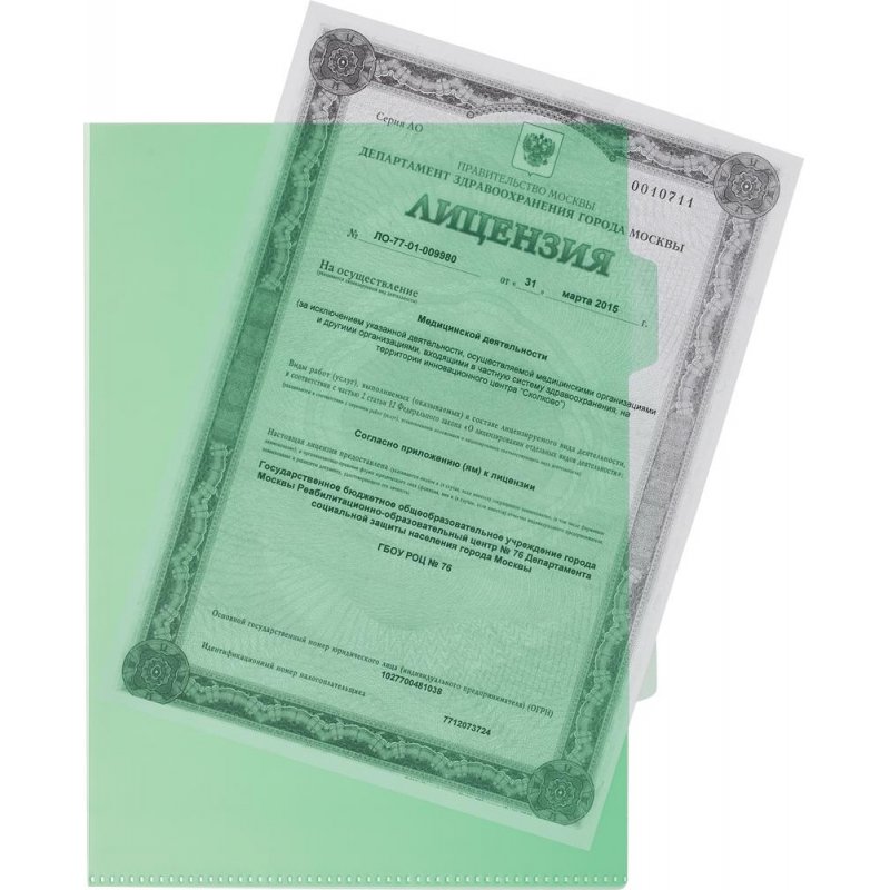 Папка-уголок А4 в ассортименте 150 мкм (10 штук в упаковке, 3 отделения)