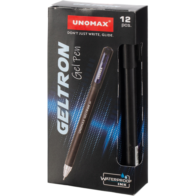 Ручка гелевая неавтомат. Unomax Geltron, д. ш. 0.5 мм, черная