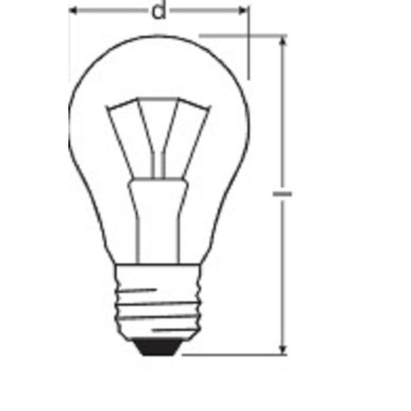 Лампа накаливания Osram classic, 75Вт, тип А «груша» E27, прозрачная
