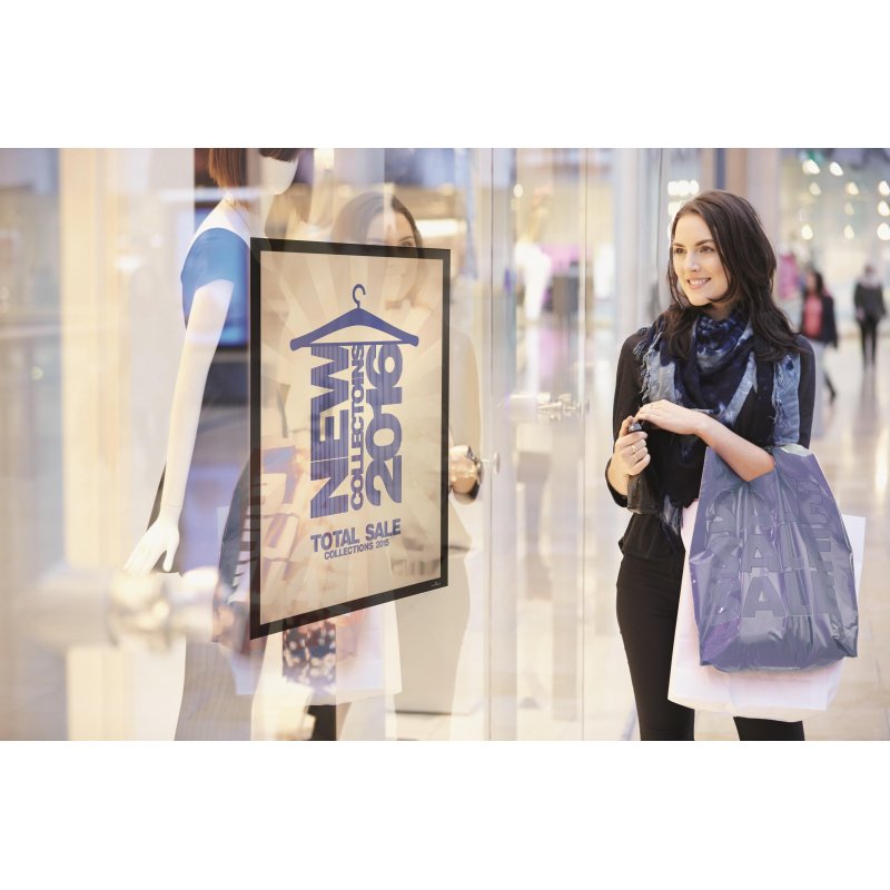 Информационный стенд настенный Durable Duraframe Poster 50×70 см пластиковый серебристый (магнитная рамка)