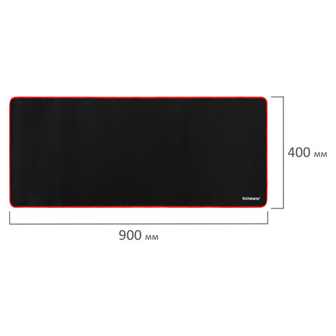 Коврик для мыши и клавиатуры большой SONNEN «BLACK TITAN XXL» 900×400х3 ммчерный513959