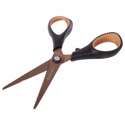 Ножницы BRAUBERG «Heavy Duty», 165 мм, суперпрочные, титановое покрытие, 2-х сторонняя заточка, блистер