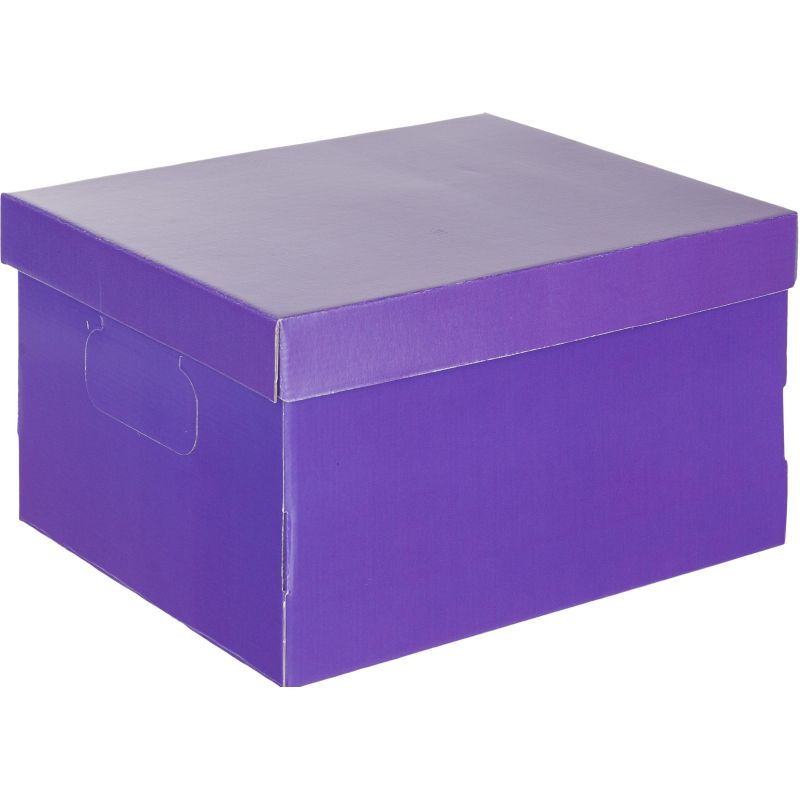 Короб архивный для хранения унив. Attache 335×245х185 сиреневый кашир. карт