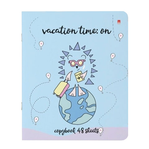 Тетрадь А5 48 л. АЛЬТ скоба, клетка, Soft Touch, бежевая бумага 70 г/м2, «ЁЖИК РОМАНТИК» (5 видов), 7-48-745