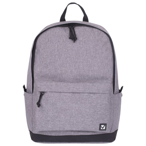 Рюкзак BRAUBERG универсальный, сити-формат, «Grey Melange», с защитой от влаги, 43×30х17 см
