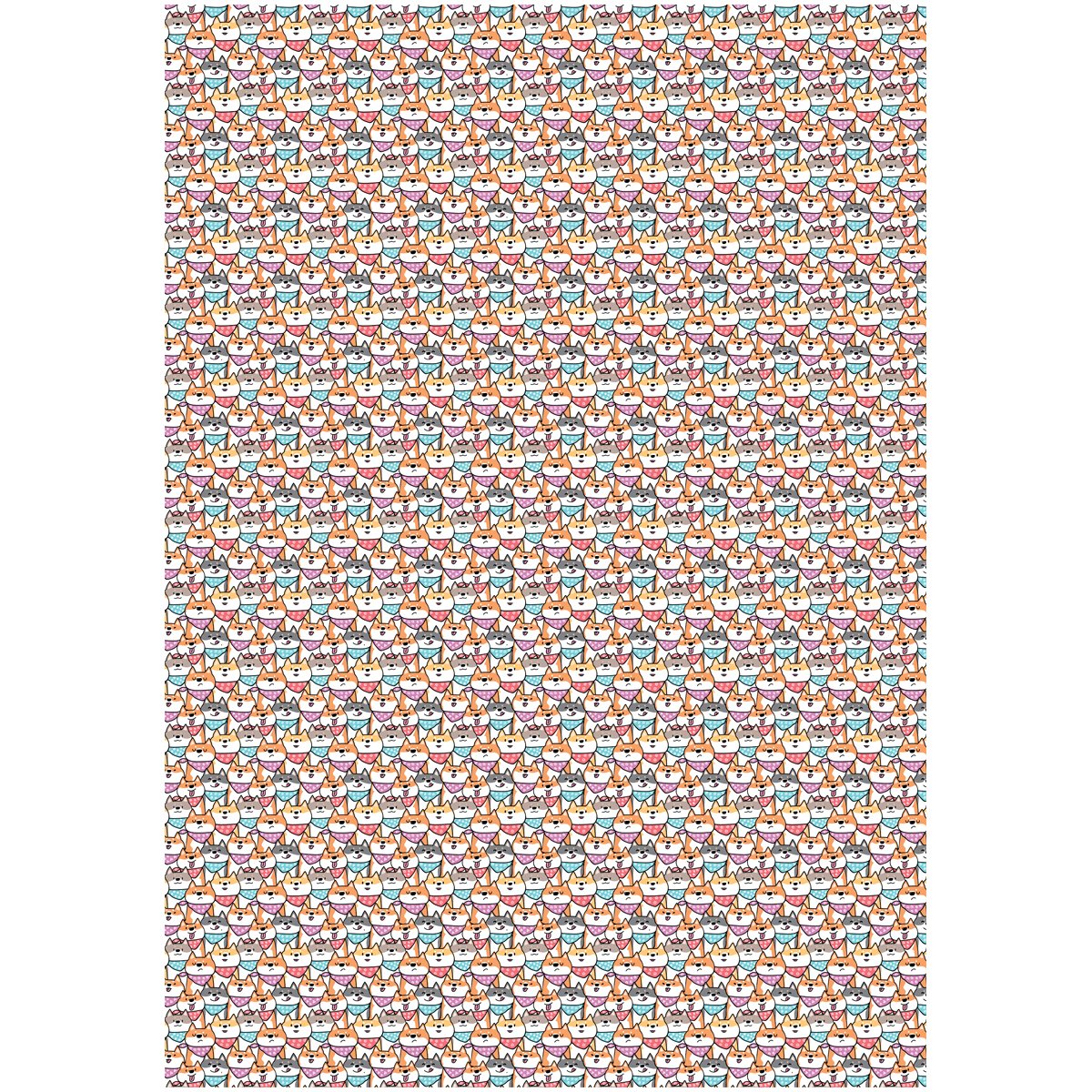 Упаковочная бумага глянц. 70×100см, MESHU «Мир собак», 80г/м2